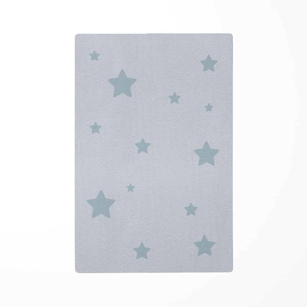 Decochic Kinderteppiche Sterne himmelblau 118x180cm Öko-Tex Zertifikat Pes - Polyester Kinder