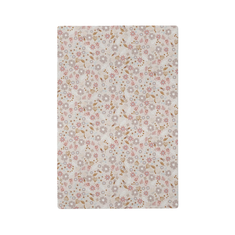 Tapis de jeu enfant fleurettes crème 85x130 cm