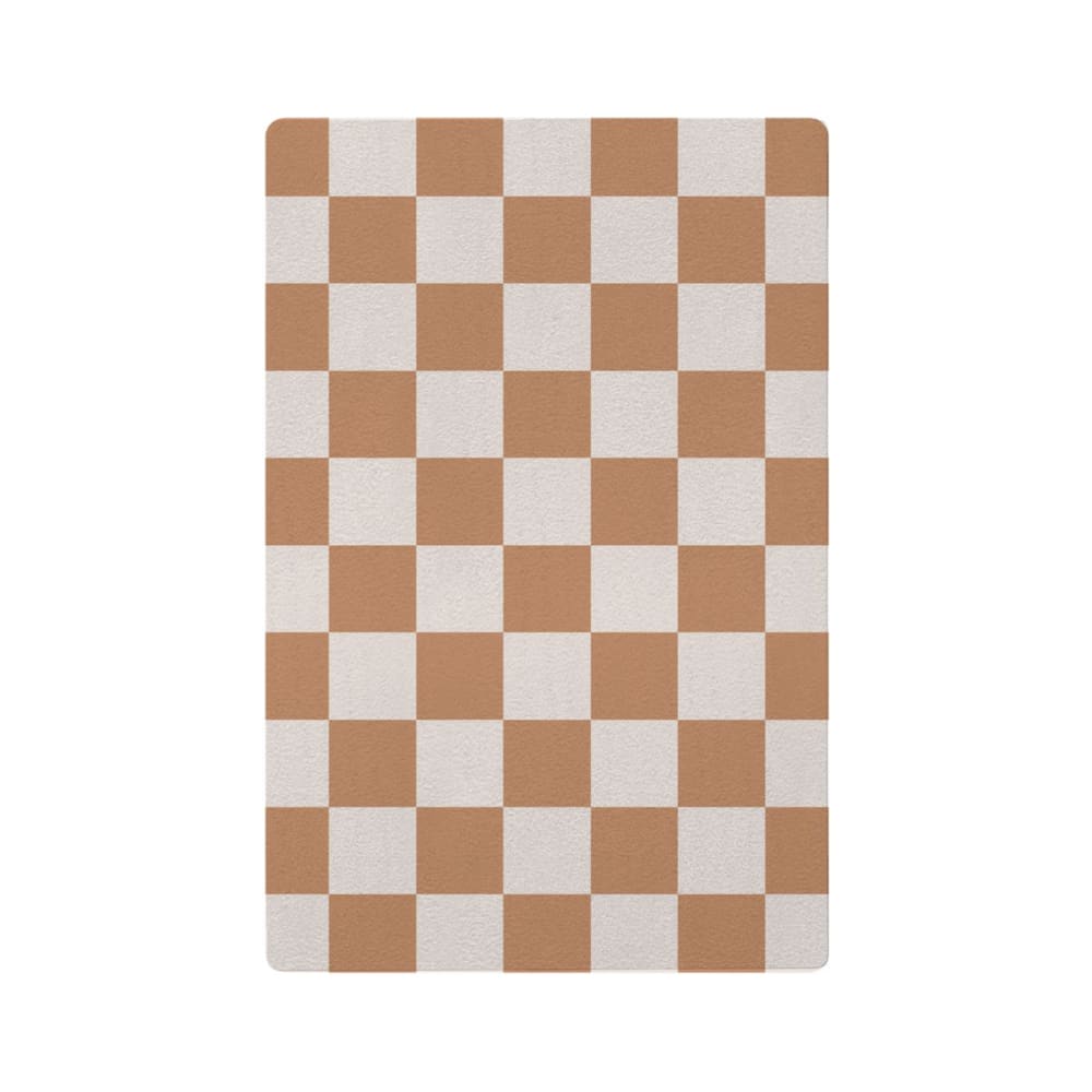 Tapis de jeu enfant carreaux marron 118x180cm