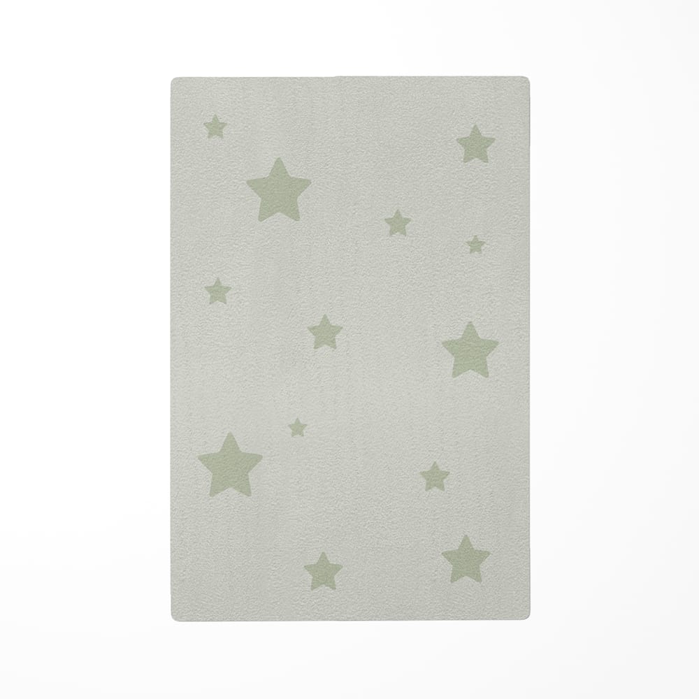 Tapis de jeu enfant étoiles vert 118x180cm