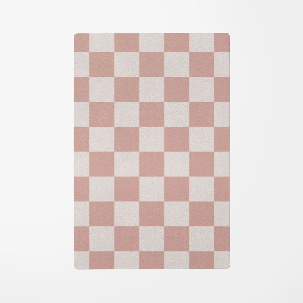 Decochic Kinderteppiche Karos rosa 118x180cm Öko-Tex Zertifikat Pes - Polyester Kinder