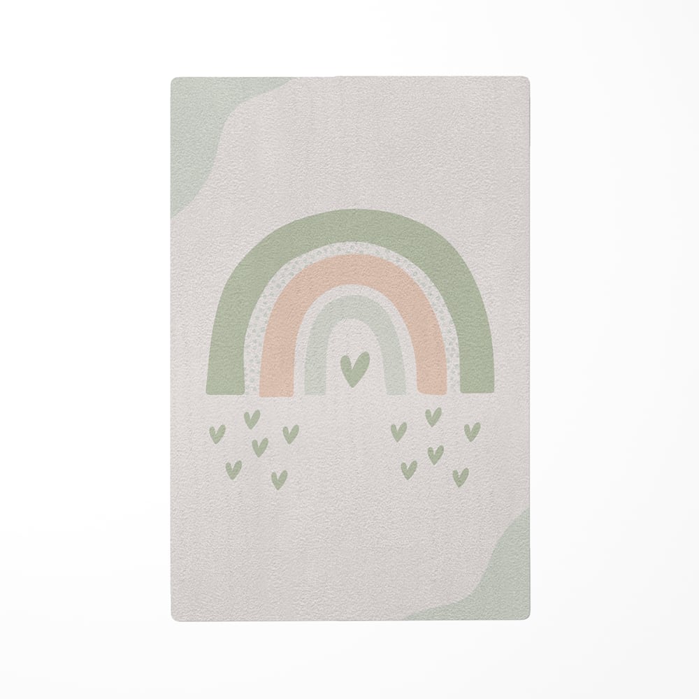 Tapis de jeu enfant arc-en-ciel vert 118x180cm