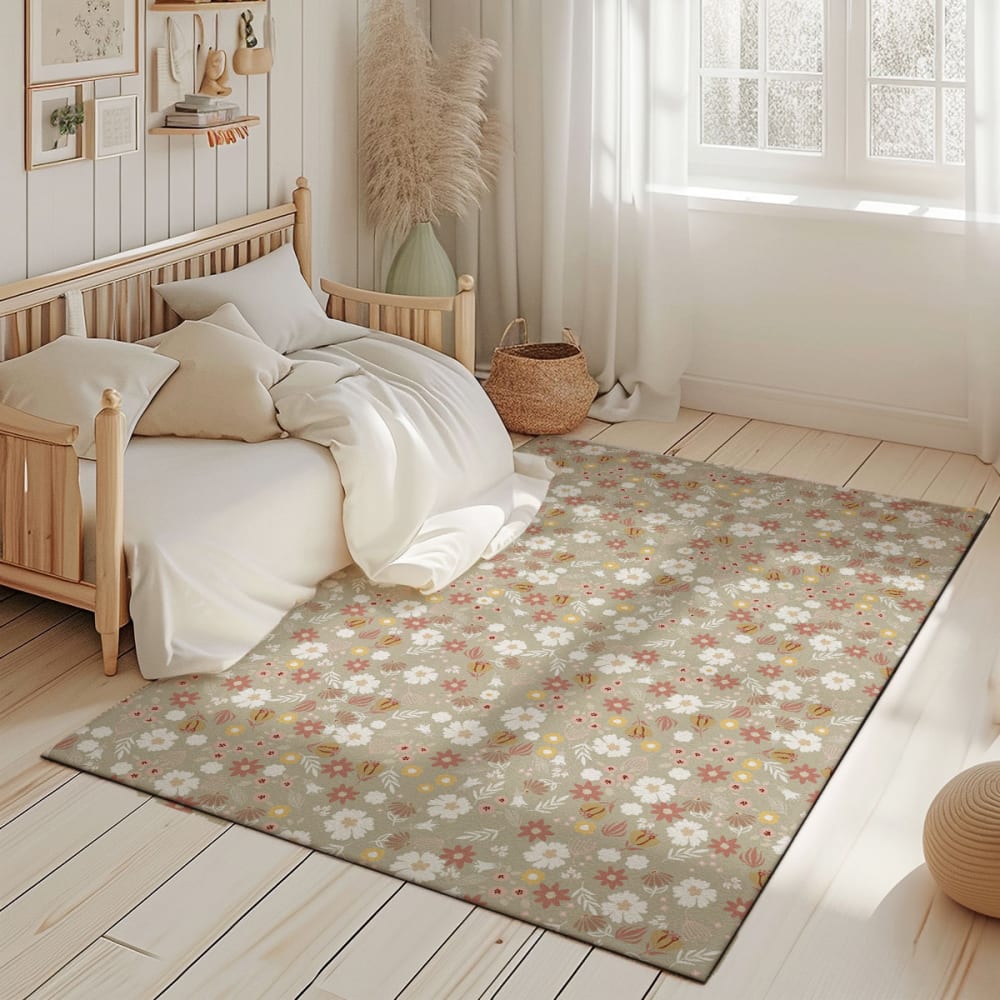 Kinderteppiche Blumen grün 85x130cm - Maisons Du Monde