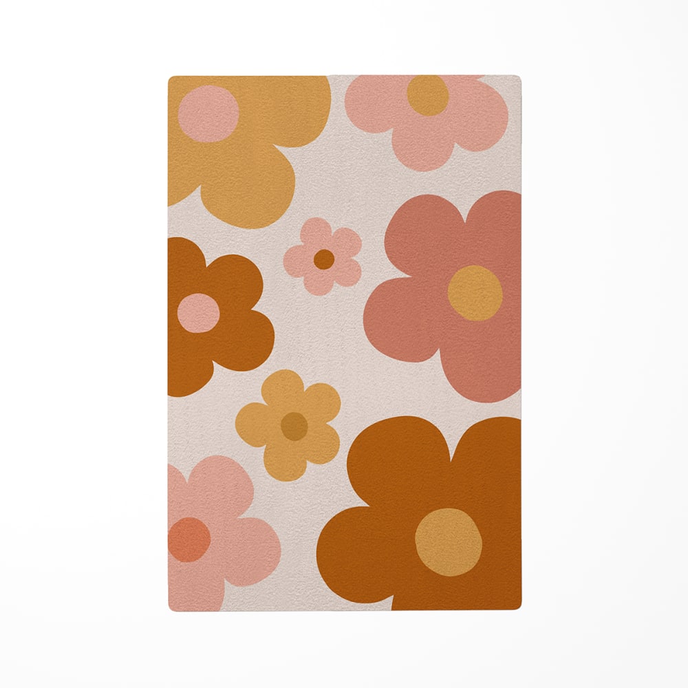 Tapis de jeu enfant marguerites groovy multicolore 118x180cm