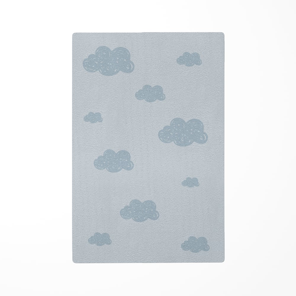 Decochic Kinderteppiche Wolken himmelblau 118x180cm Öko-Tex Zertifikat Pes - Polyester Kinder