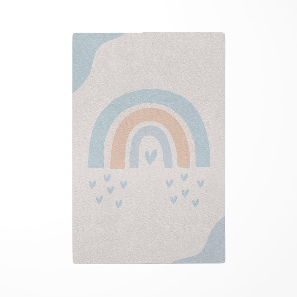 Tapis de jeu enfant arc-en-ciel bleu 118x180cm