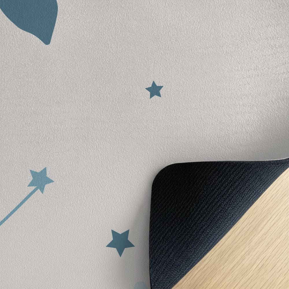 Yogamatte für Kinder Weltraum Rakete himmelblau 62x160cm -