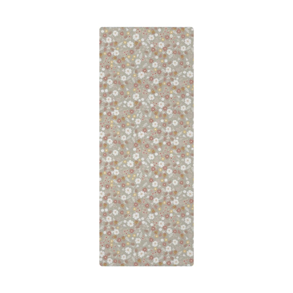 Tapis de yoga enfant fleurettes vert 60x160cm
