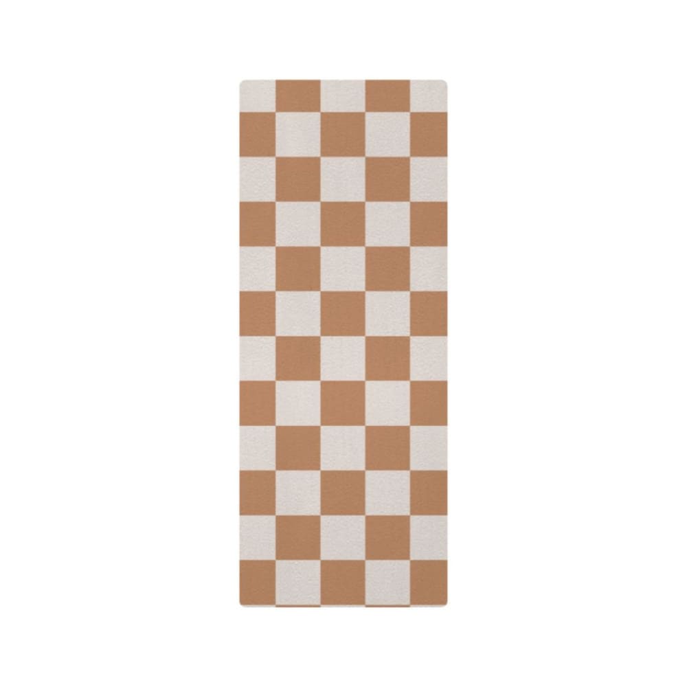 Tapis de yoga enfant carreaux beige 60x160cm