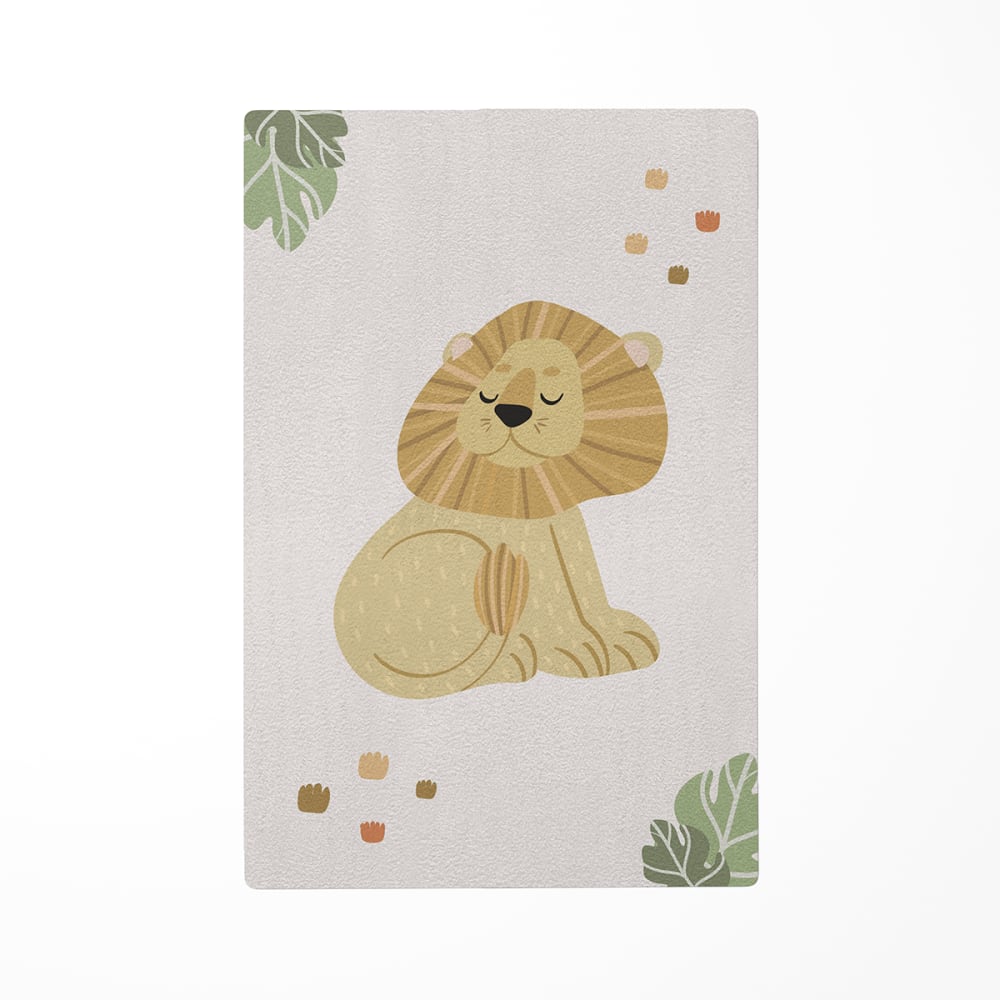 Tapis de jeu enfant animaux lion vert 118x180cm