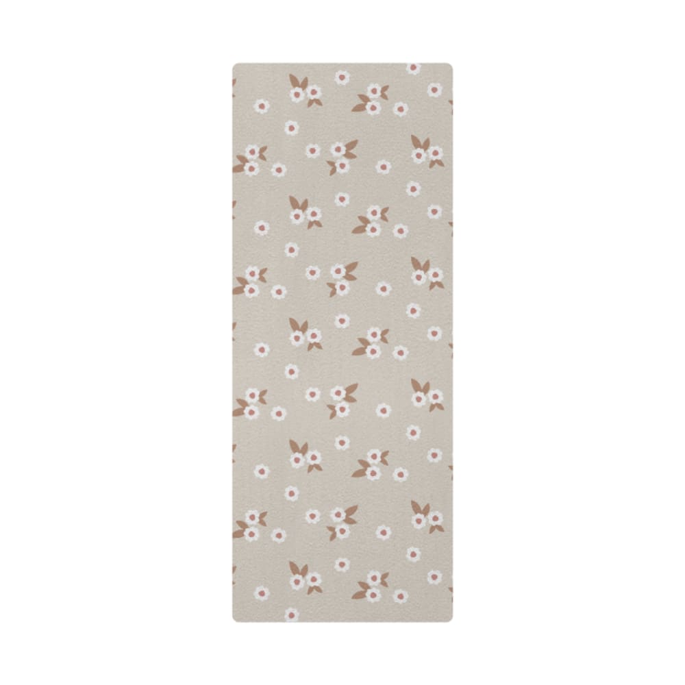 Tapis de yoga enfant floral beige 60x160cm