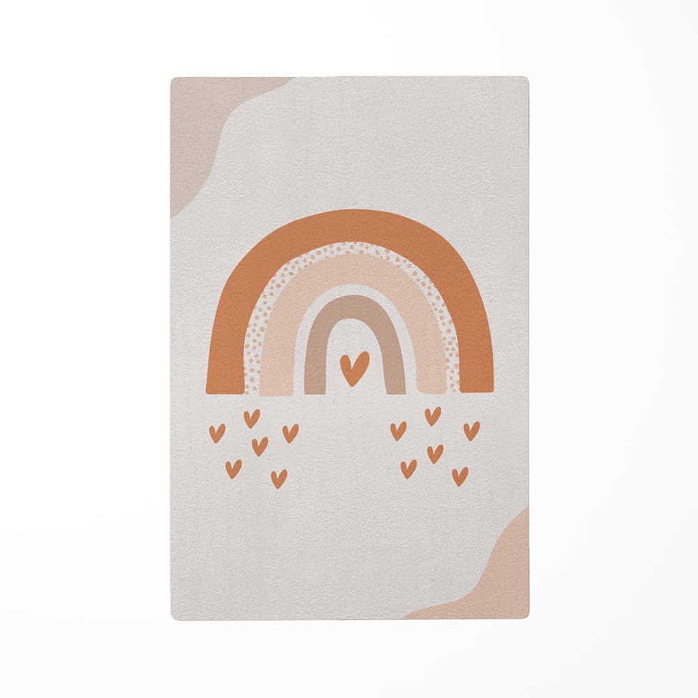 Tapis de jeu enfant arc-en-ciel marron 118x180cm