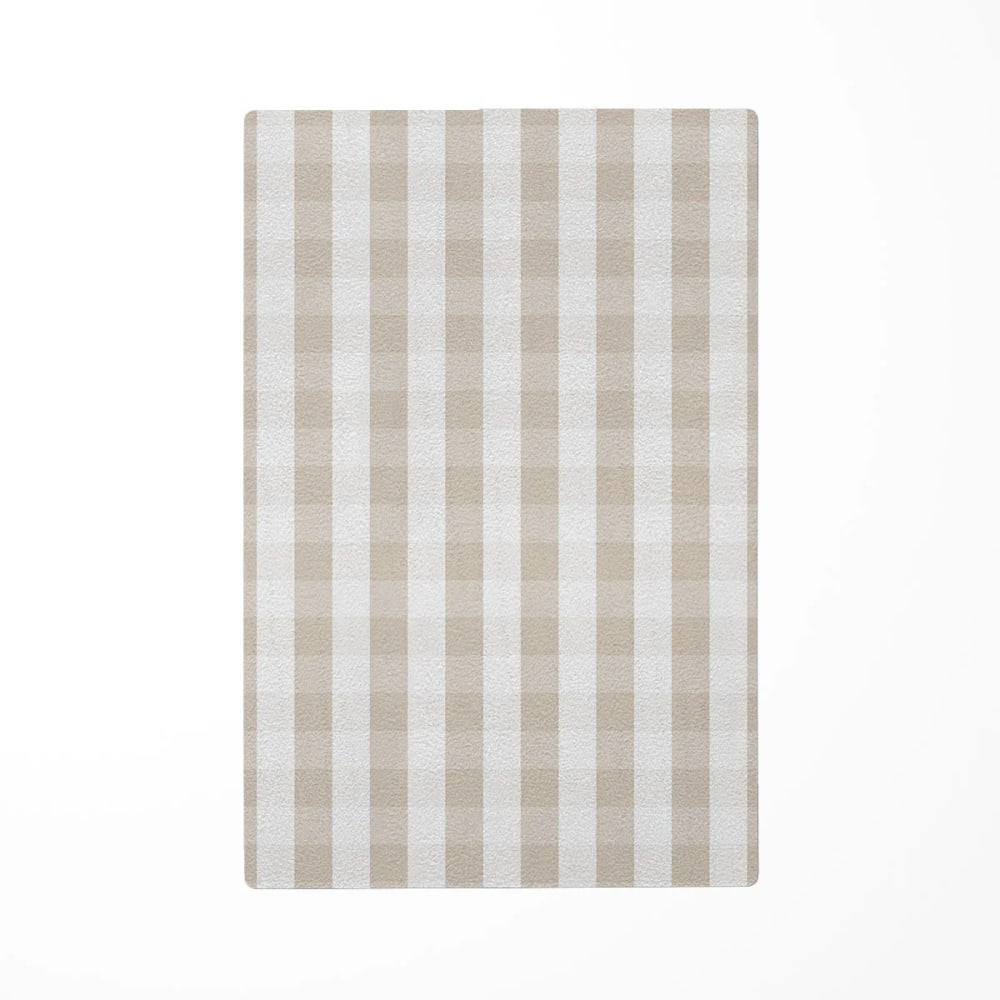 Decochic Kinderteppiche mit Vichy-karo beige 118x180cm Öko-Tex Zertifikat Pes - Polyester Kinder