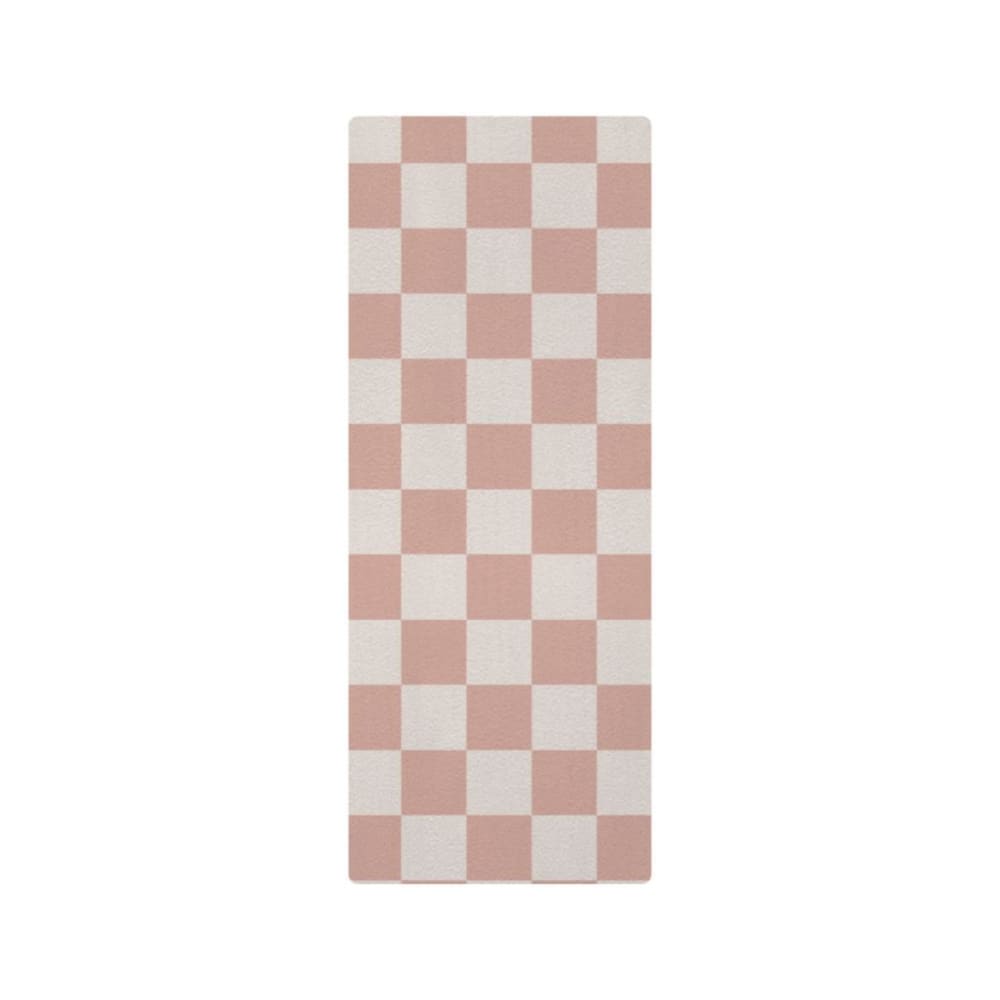Tapis de yoga enfant carreaux rose 60x160cm