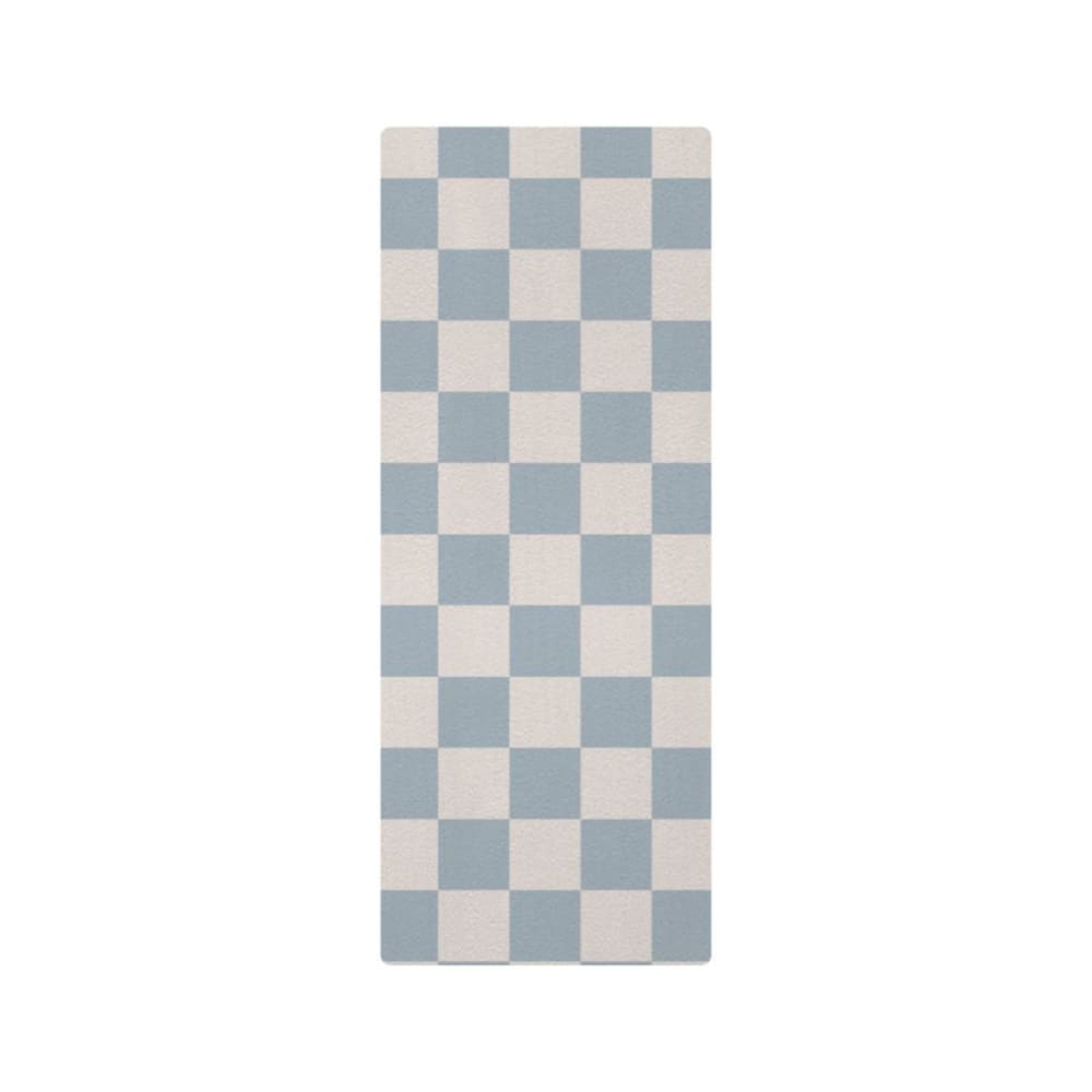 Tapis de yoga enfant carreaux bleu 60x160cm