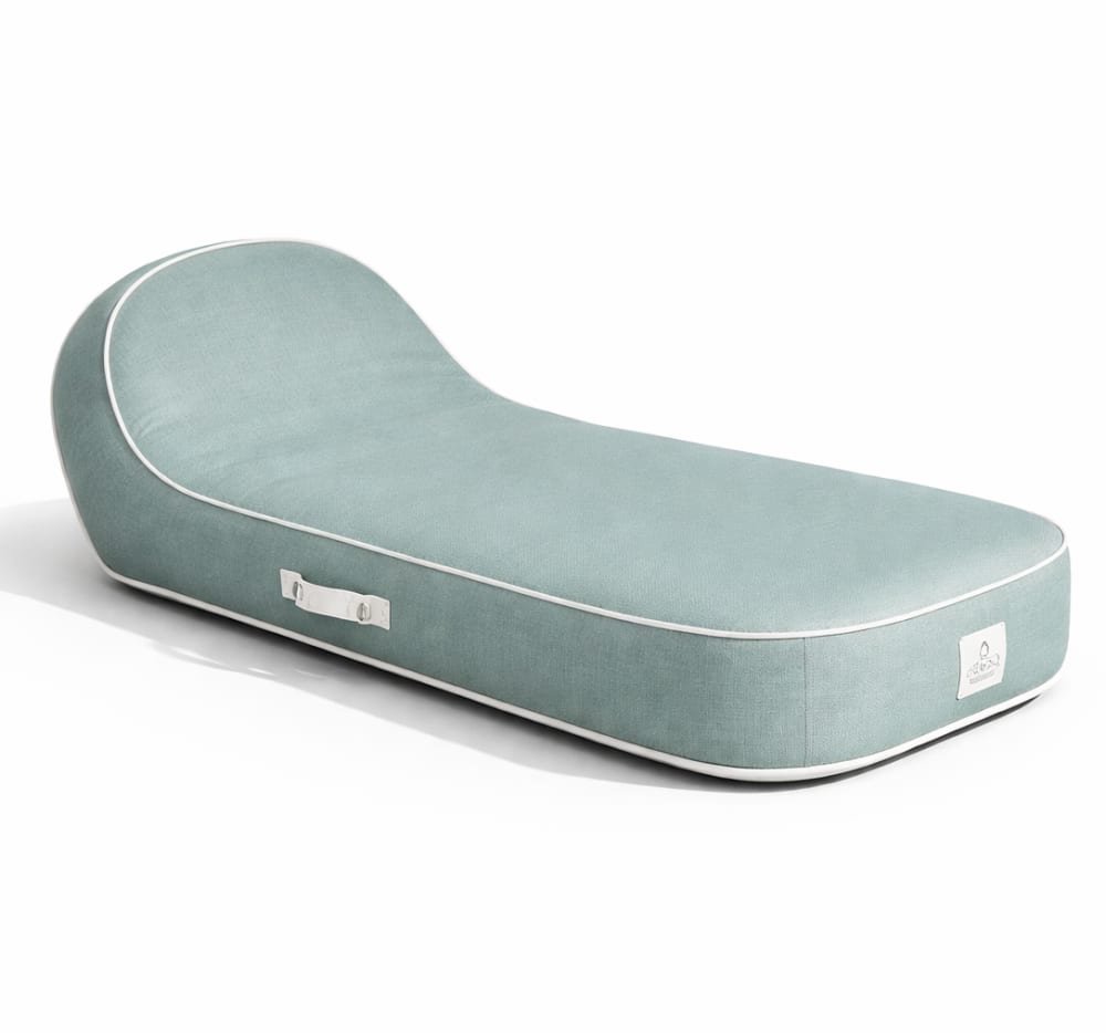 Transat gonflable palma en olefin couleur vert d'eau 170x85x27 cm