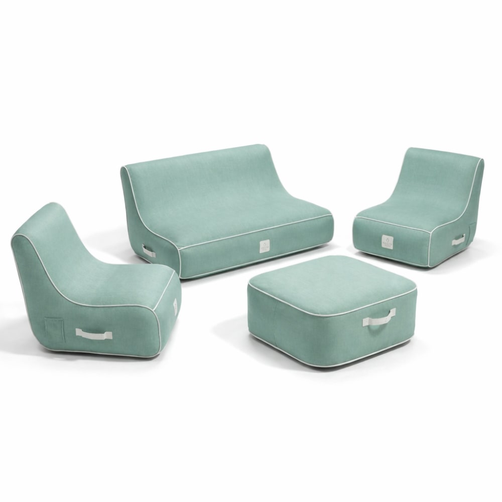 Salon de jardin gonflable en olefin couleur vert d'eau