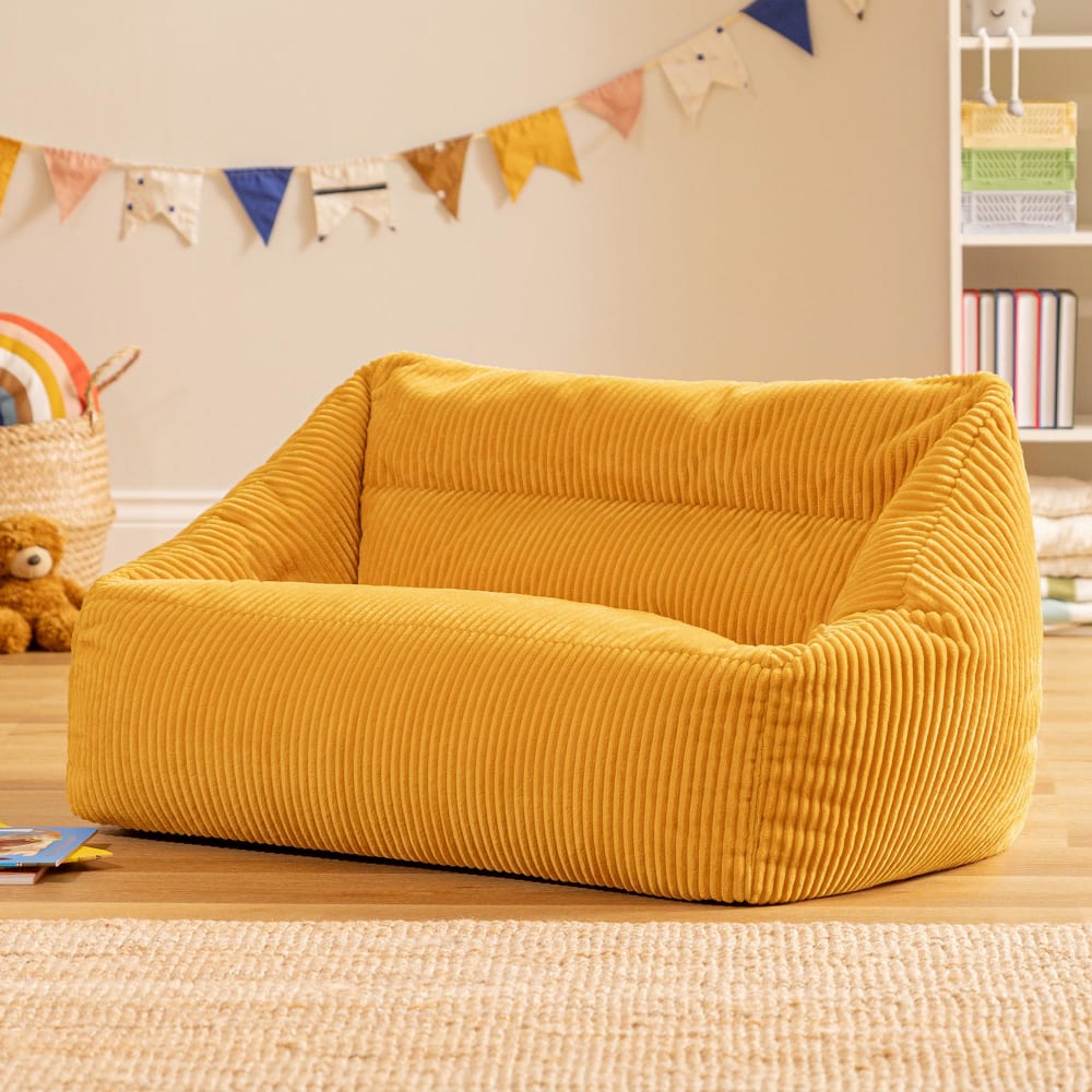 Icon Kinder Sitzsack-Sofa aus Cord, Gelb style modern GELB Öko-Tex Zertifikat SAMT Kinder