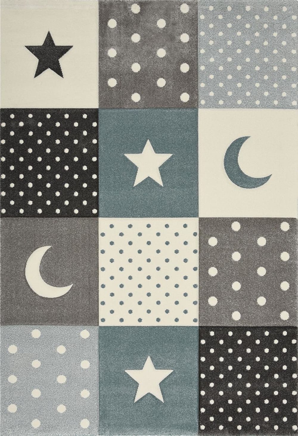 The carpet Teppich Kinderzimmer modern, Blau, 120 x 170 cm style modern BLAU Öko-Tex Zertifikat PP - POLYPROPYLEN Kinder