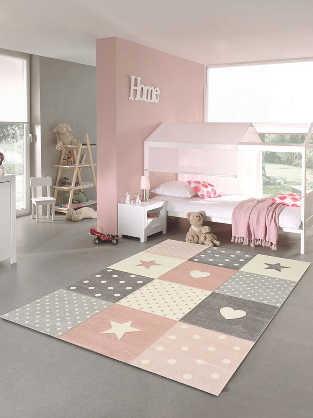 Teppich Kinderzimmer modern, Rosa, 120 x 170 cm - Maisons Du