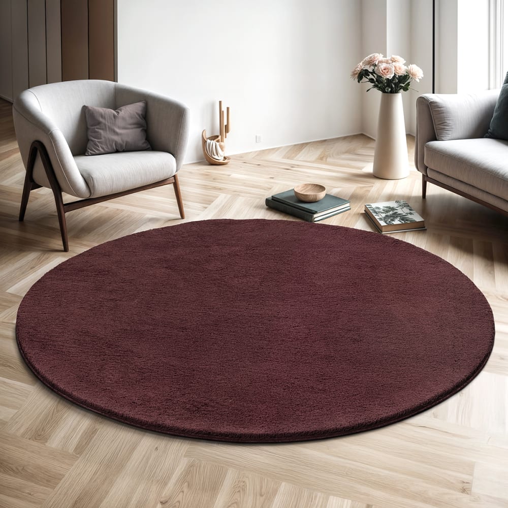 Tapis lavable et antidérapant, burgundy, 200 cm rond — vue 3