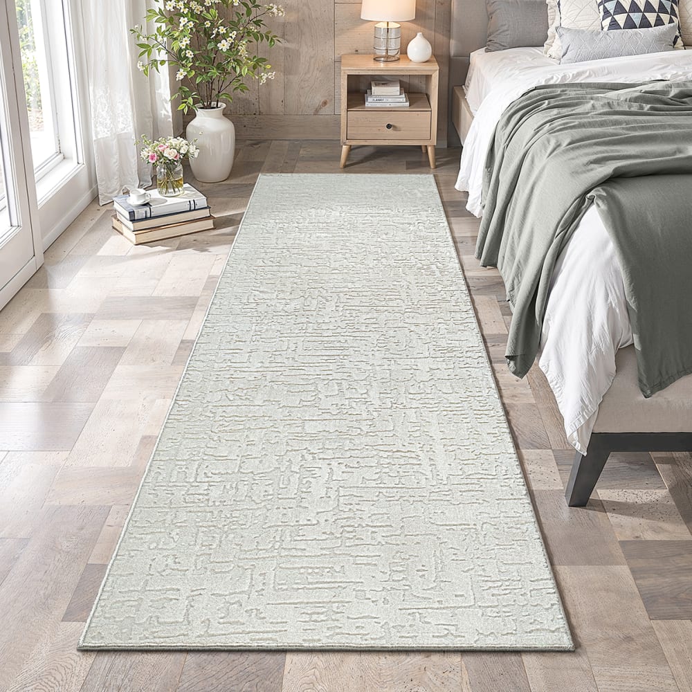 Tapis moderne et antidérapant, Crème, 80 x 300 cm — vue 3