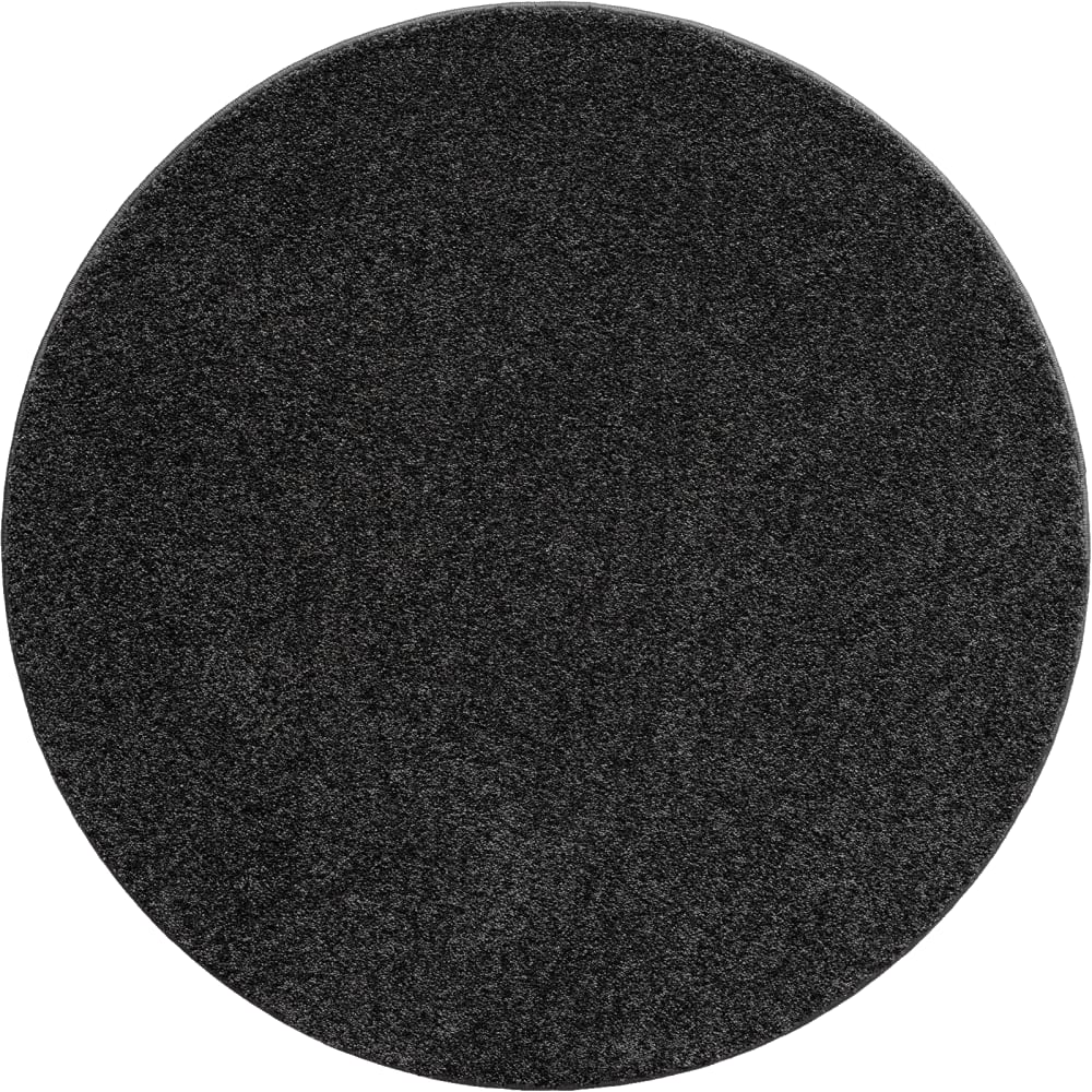 Tapis salon moderne moelleux, Anthracite, 160 cm ronde