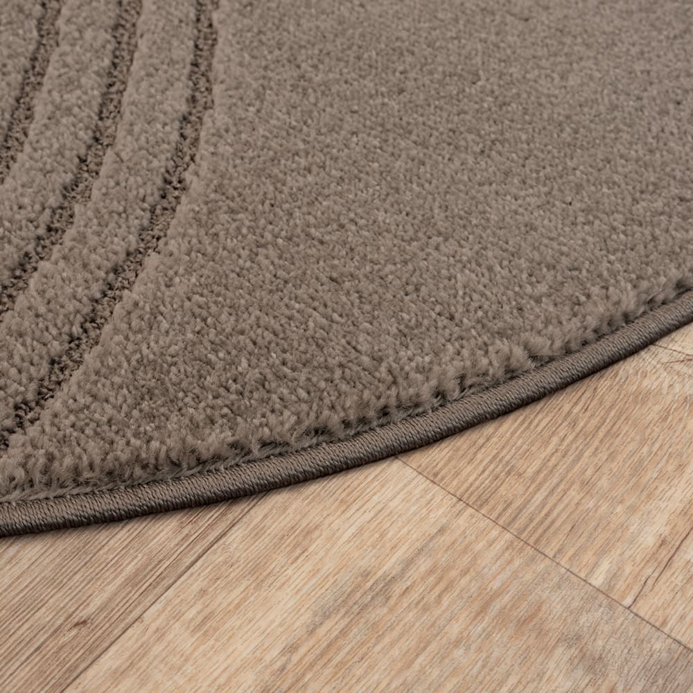 Tapis moderne salon scandinave, Marron, 120 cm Rond — vue 4