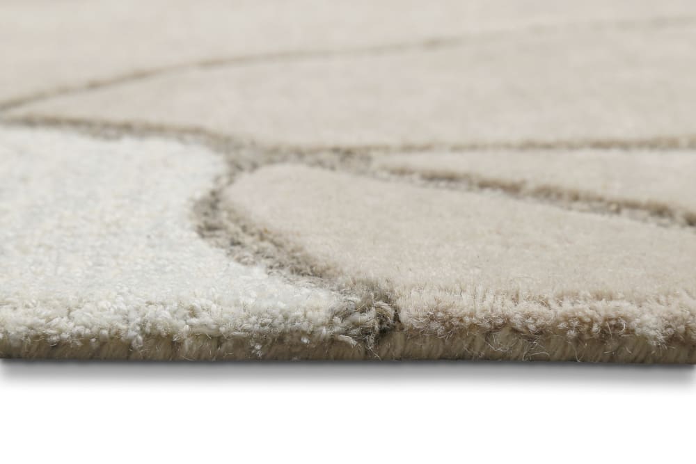 Tapis tufté main inspiration nature beige 70x140 — vue 4