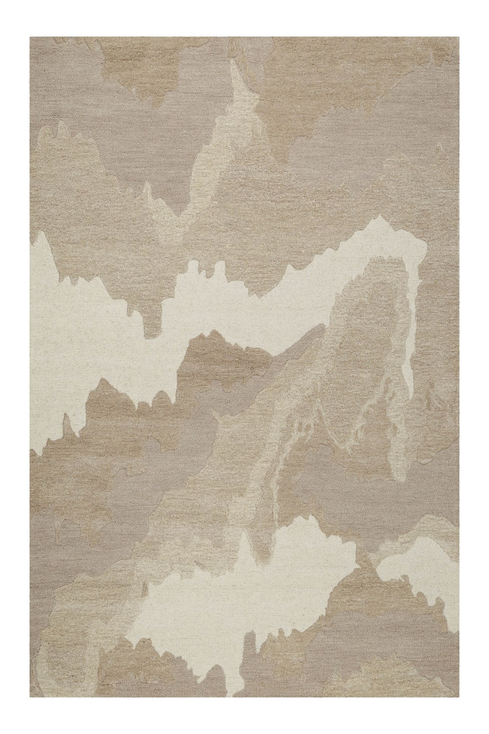 Tapis tufté main inspiration nature brun beige 140x200