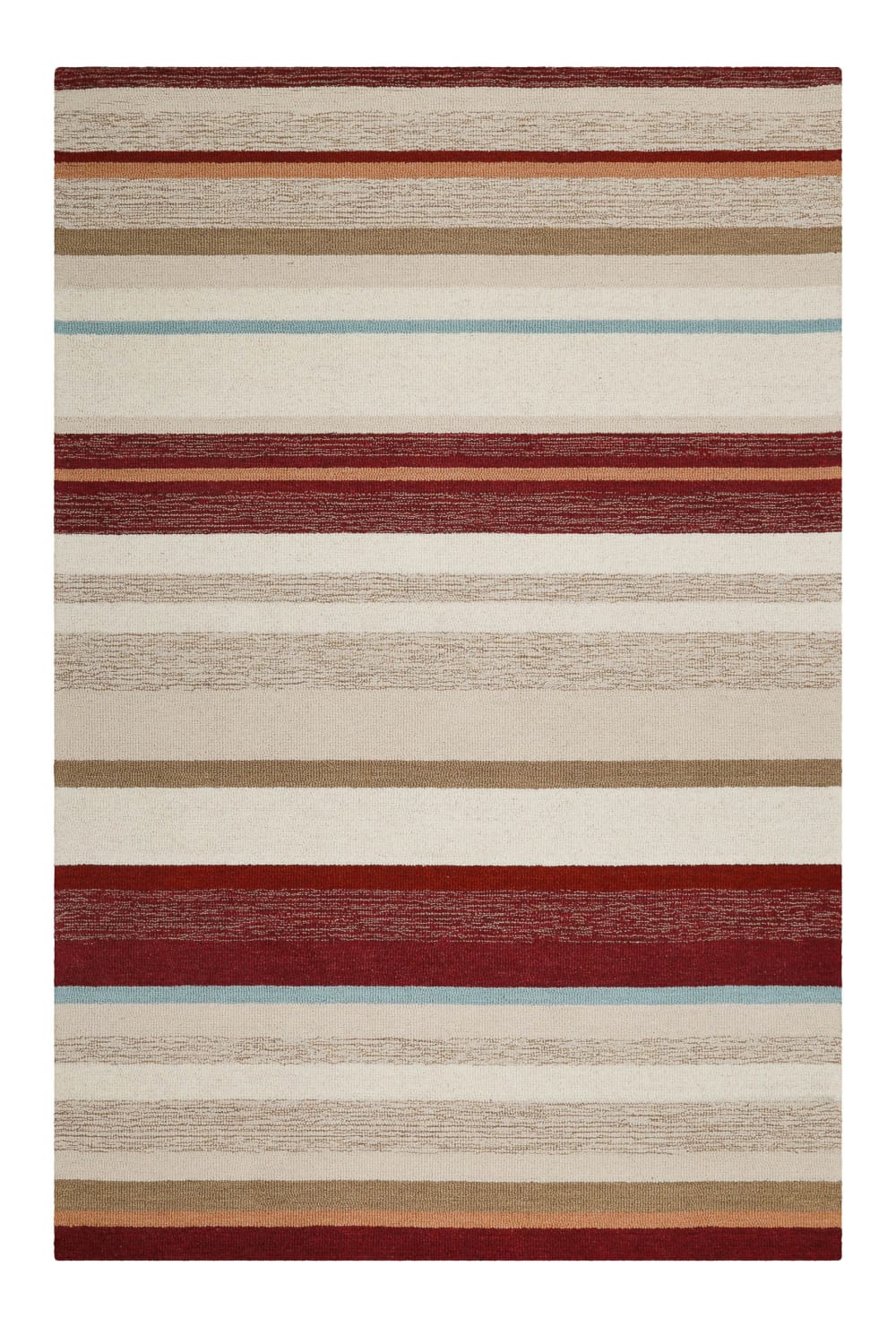 Wecon Home Handgetufteter Gestreifter Teppich Reine Wolle Beige und Braun 110x170 style modern Mehrfarbig Öko-Tex Zertifikat Wolle