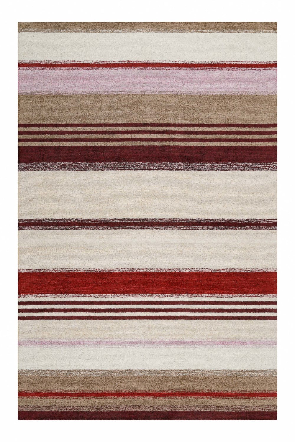 Tapis rayé look vintage beige et brun 80x150