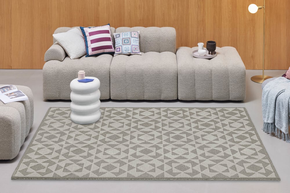 Tapis design tufté main taupe 110x170 — vue 3