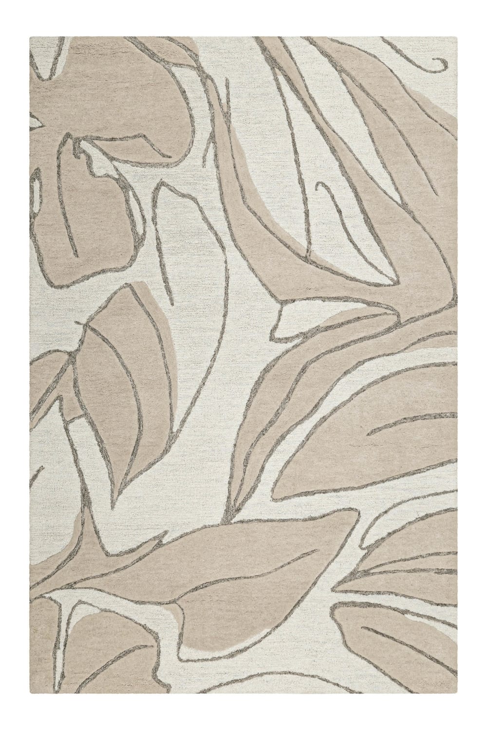 Tapis tufté main inspiration nature beige 140x200