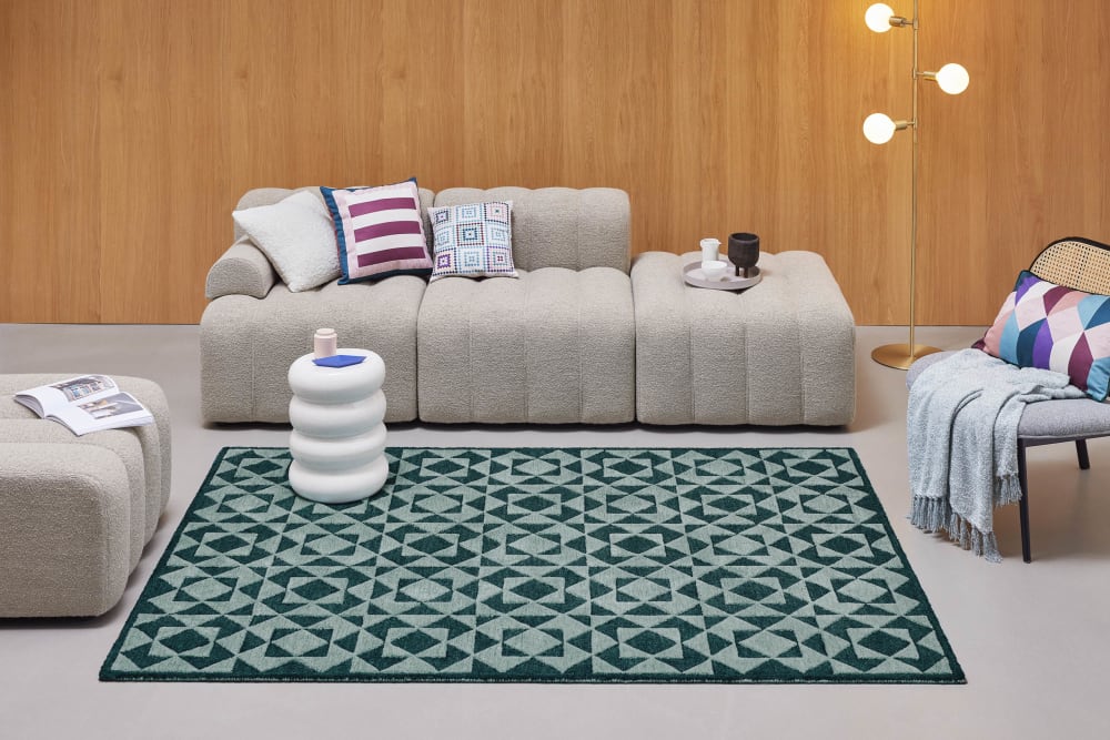 Tapis design tufté main tons de vert 110x170 — vue 3