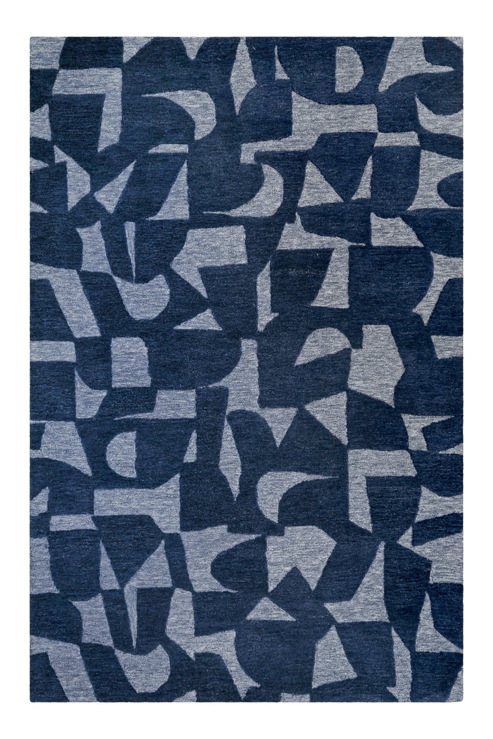 Tapis design tufté main bleu 140x200