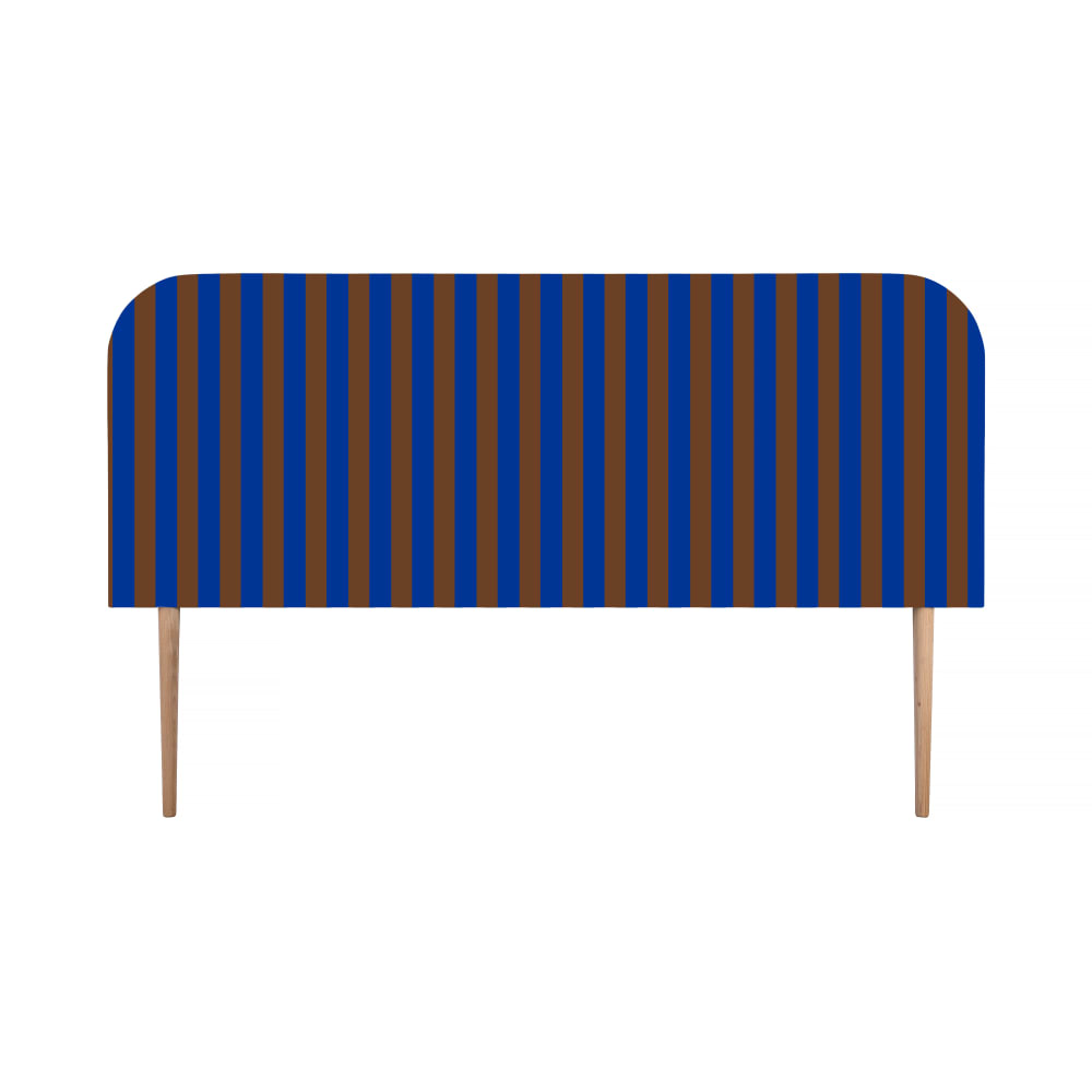Tête de lit en velours à rayures 160x97cm