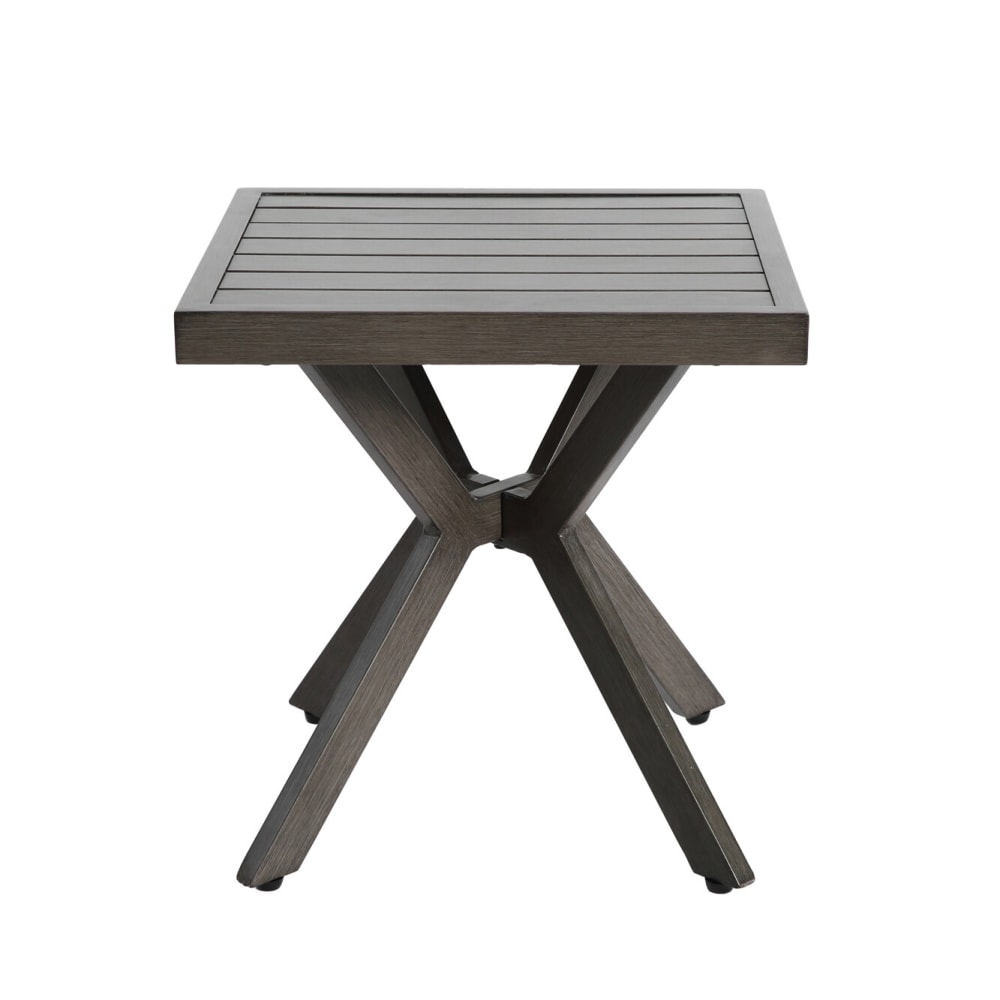 Table basse extérieur aluminium carré, gris foncé, intempéries