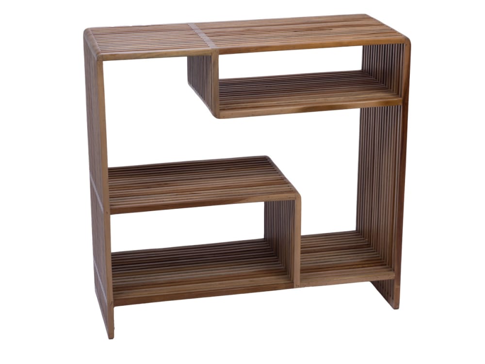 Console en bois avec niches en bois de teck