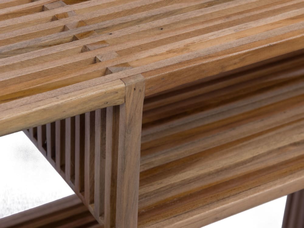 Console en bois avec niches en bois de teck