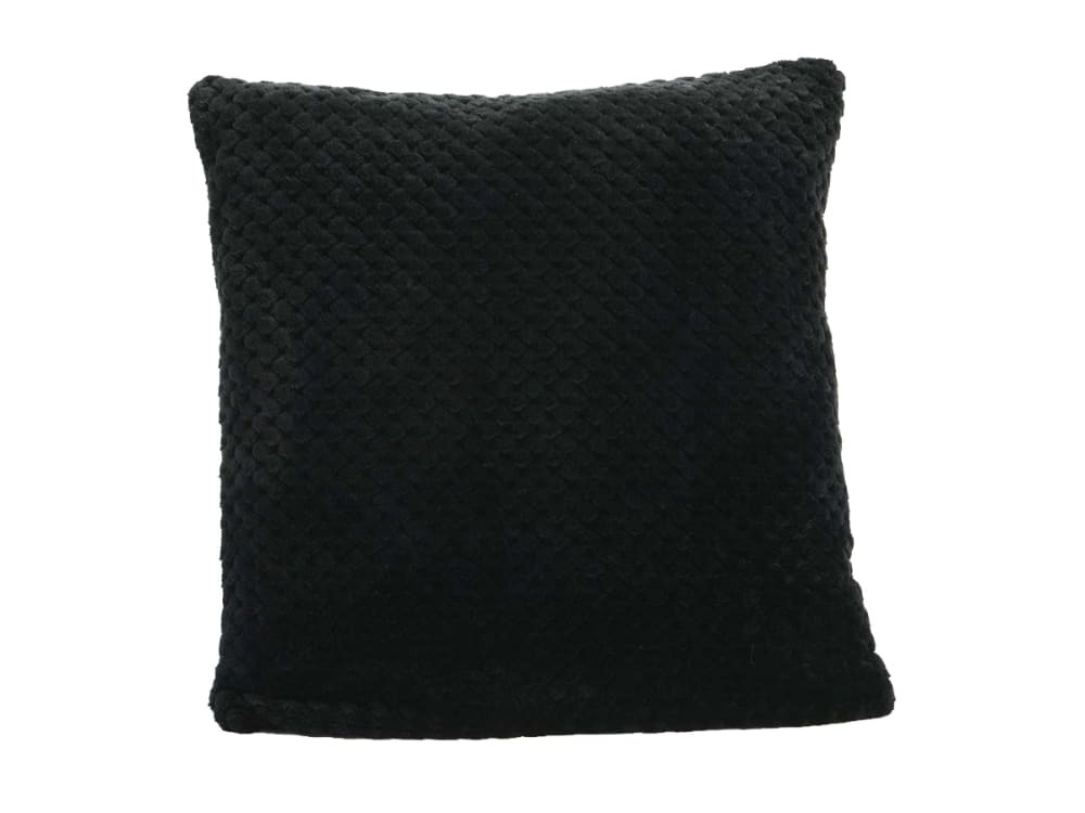 Coussin noir avec housse damier unie 40 x 40 cm