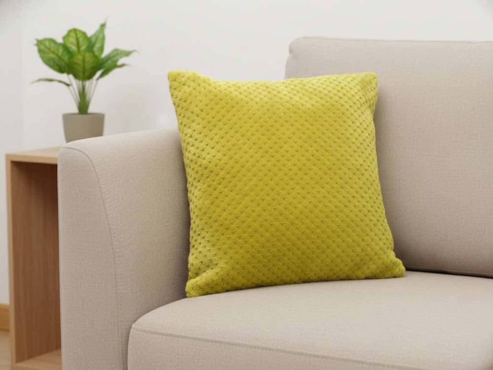 Coussin vert olive avec housse damier unie 40 x 40 cm — vue 3