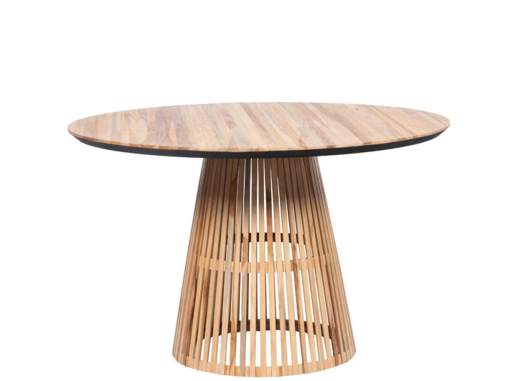 Table à manger ronde bois clair style naturel contemporain