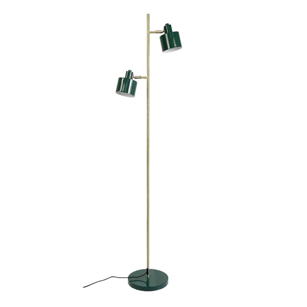 Dyberg Larsen Stehleuchte aus Metall Messing h160 cm d42,5cm, Dunkelgrün style modern - Metall