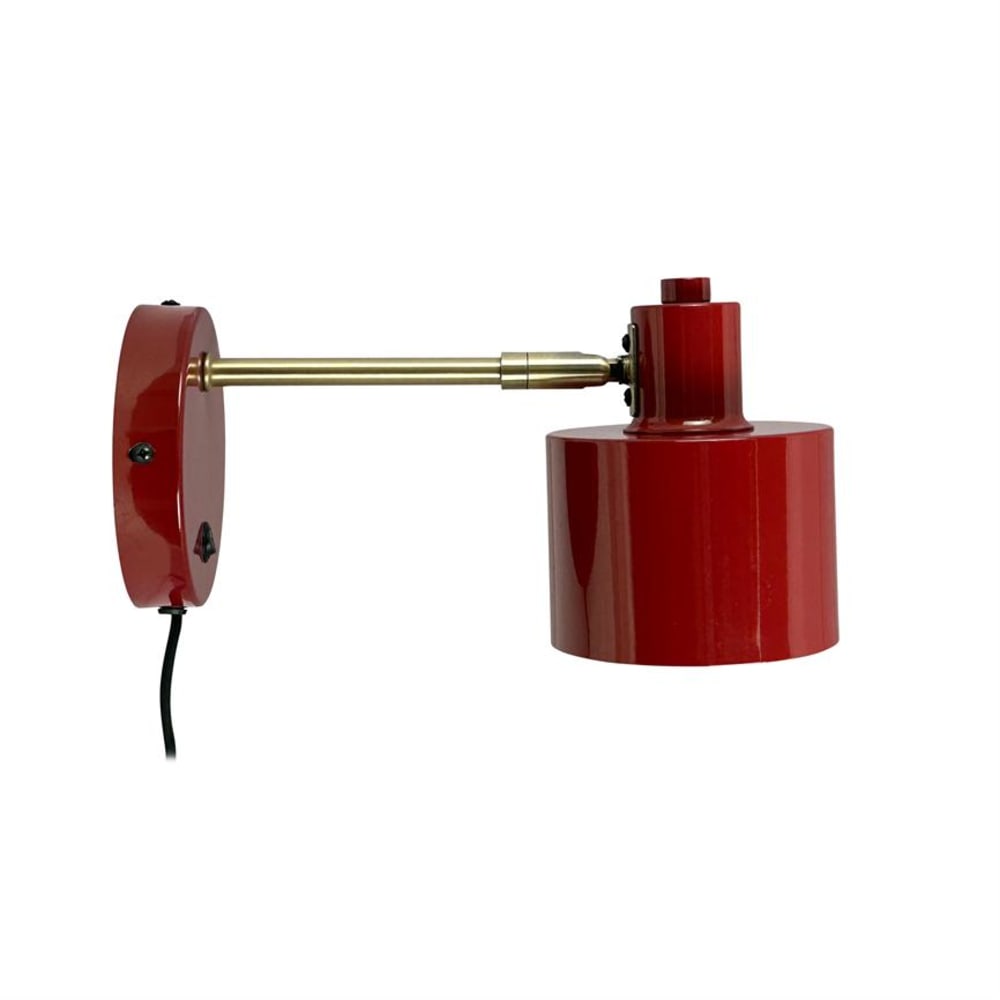 Wandleuchte aus Metall h11,5 cm d11,5 cm, Dunkelrot - Maisons Du