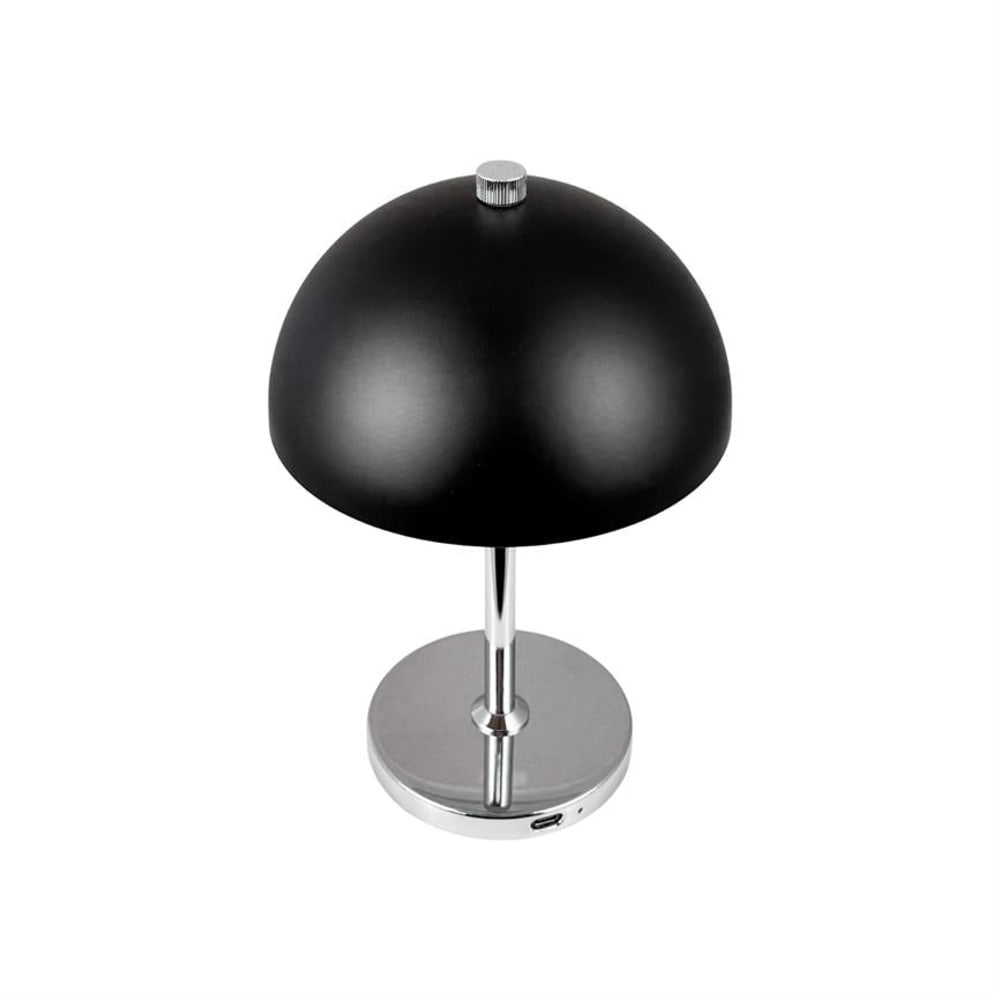 Lampe à poser en métal noir/chrome rechargeable — vue 4