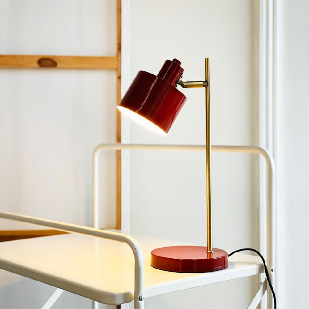 Dyberg Larsen Tischlampe aus Metall h43 cm d20,5 cm, Dunkelrot style modern - Metall