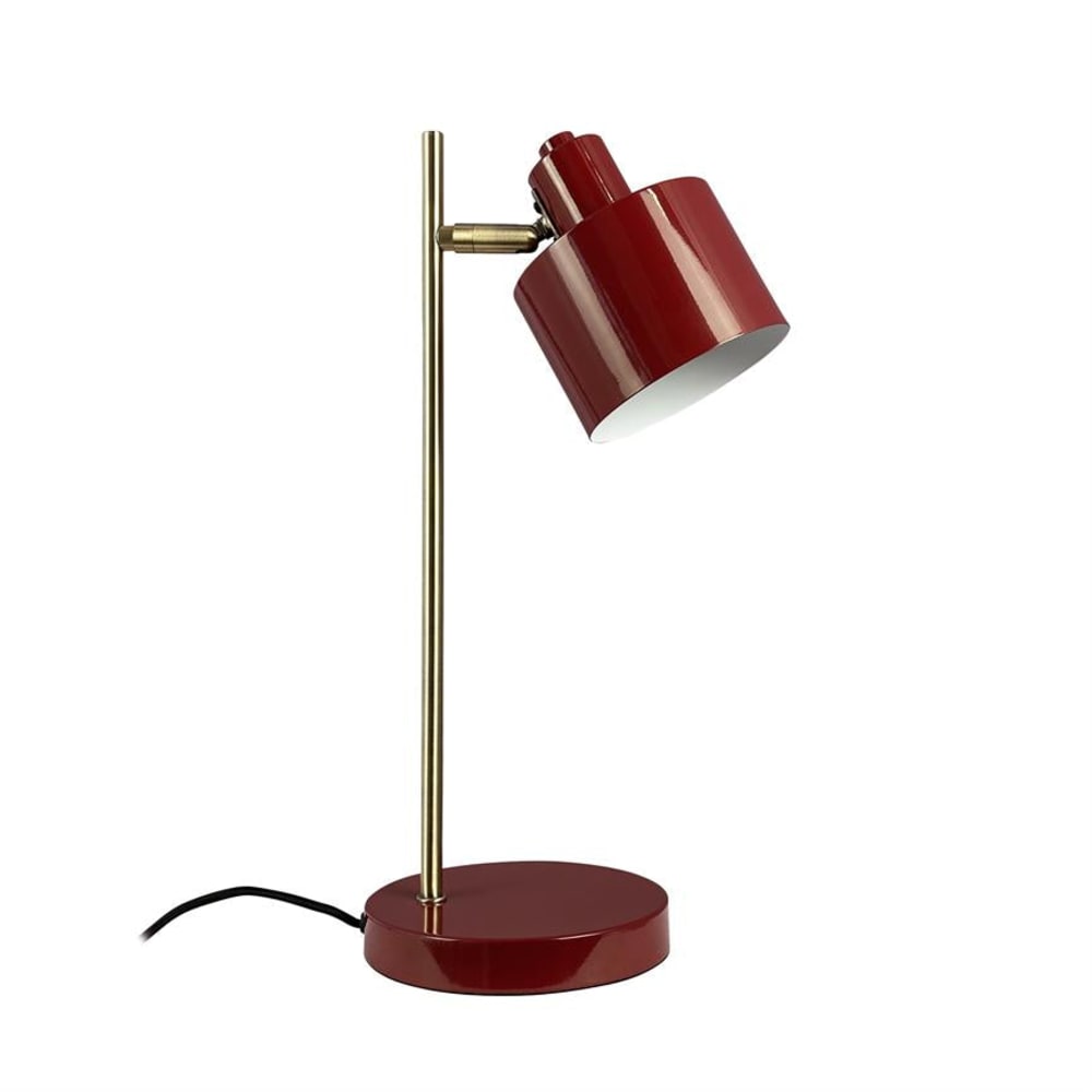 Tischlampe aus Metall h43 cm d20,5 cm, Dunkelrot - Maisons Du