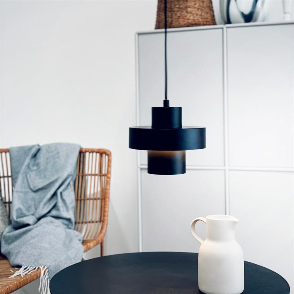 Dyberg Larsen Pendelleuchte aus Metall h16,5 cm d20 cm, schwarz style modern - Metall