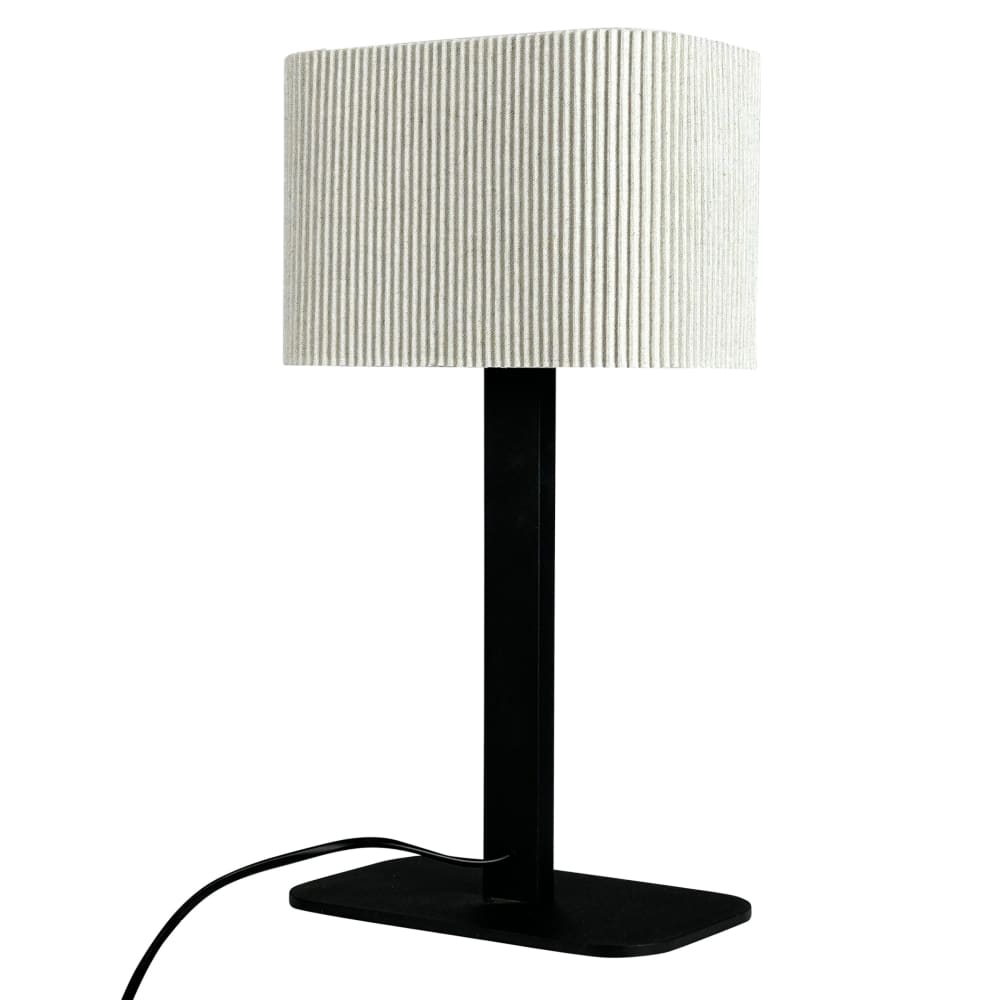 Lampe à poser en métal et tissu Noir/Blanc